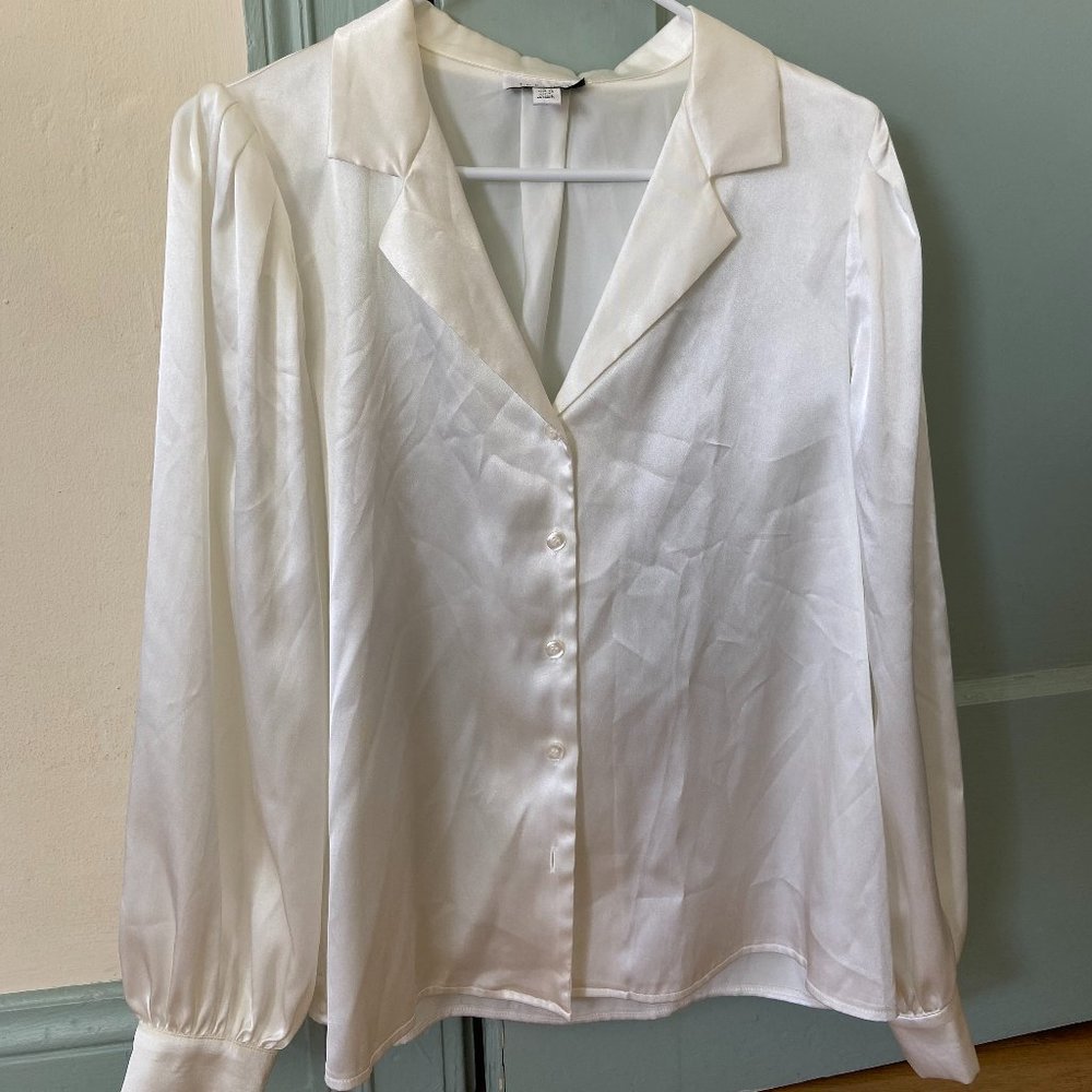 Shimmery White Topshop Blouse